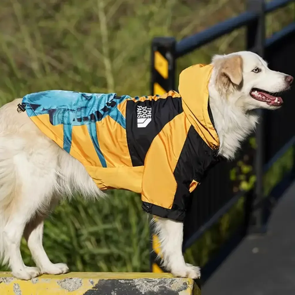 Chaqueta impermeable para perros, impermeable, abrigo de viento impermeable con capucha, suministros para mascotas, adecuado para perros grandes