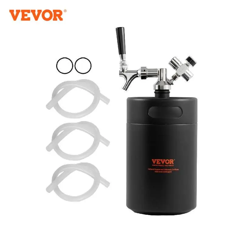 VEVOR Beer Growler Tap System Keg Growler with Pressure Display CO2 Regulator Faucet Leak-Proof Ring For Draft Homebrew