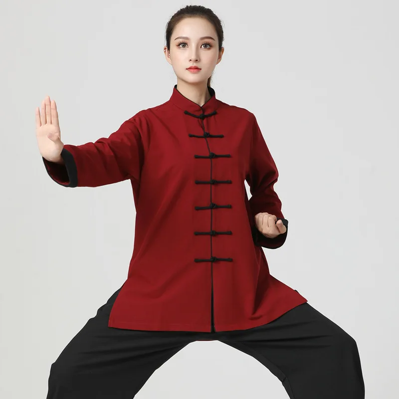 Women Tai Chi Clothes Wushu Kung Fu Uniform Martial Art Costumes Long Sleeve Morning Exercise Wing Chun Suit Chinese Style Hanfu