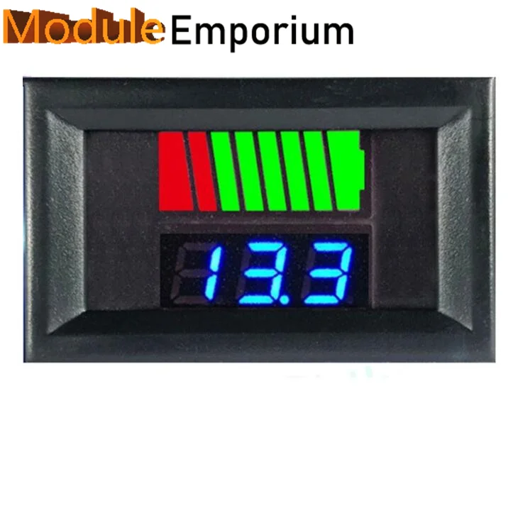 Car Battery Charge Level Indicator 12V 24V 36V 48V 60V 72V Lithium Battery Capacity Meter Test Display LED Tester Voltmeter