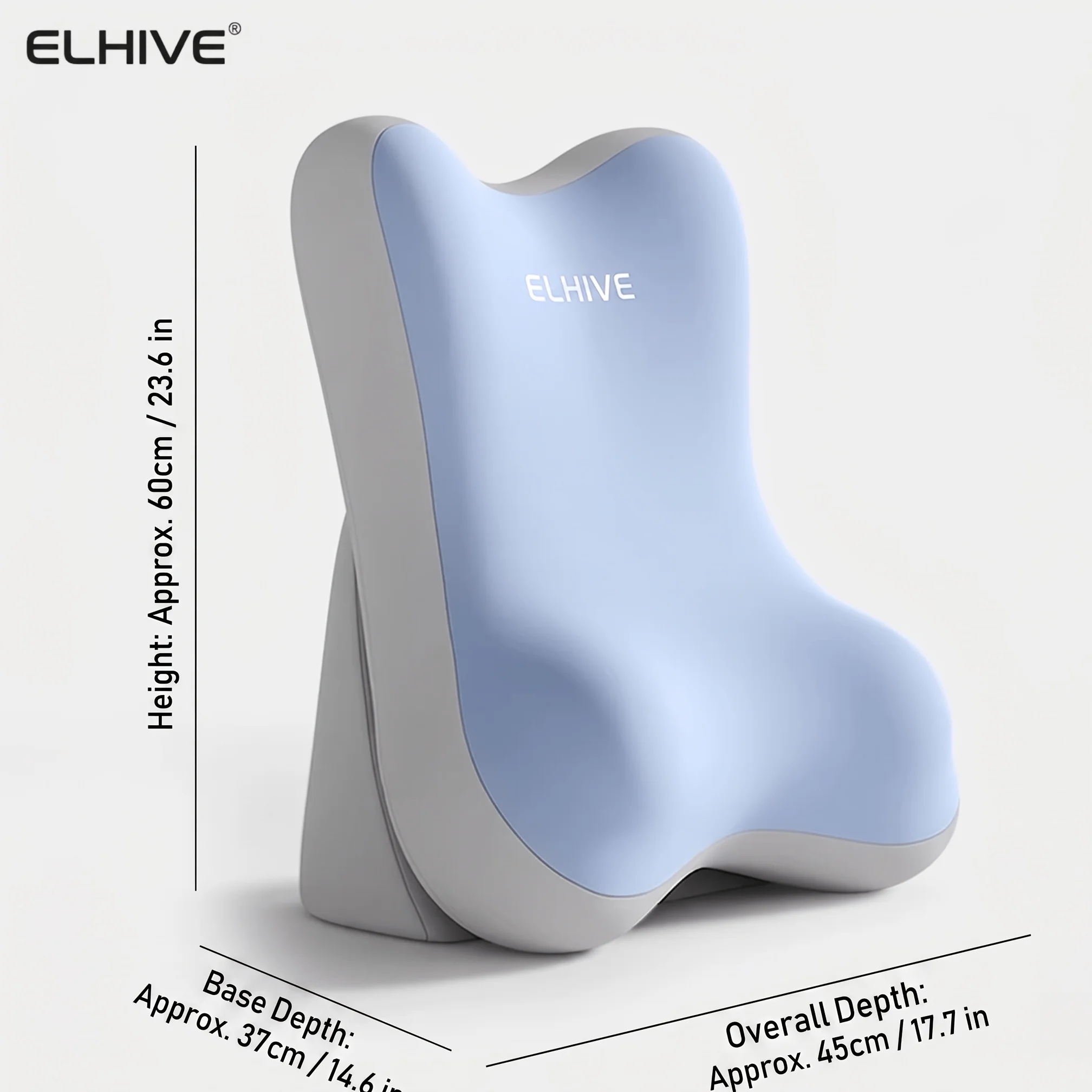 Adjustable Memory Foam Bed Wedge Pillow, 2-Piece Reading Pillow for Sitting Up in Bed, Oversized Headboard Backrest Cushion, Sit Up Lounger Pillow for Laptop Gaming, Watching TV, Prone Stomach Sleeping, Washable Cover