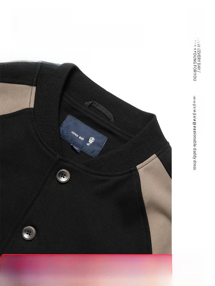 

Loose Fit Baseball Collar Sweatirt for Middle-Aged And ly Men Spring Autumn Comfortable Breathable Cotton Polyester Blend