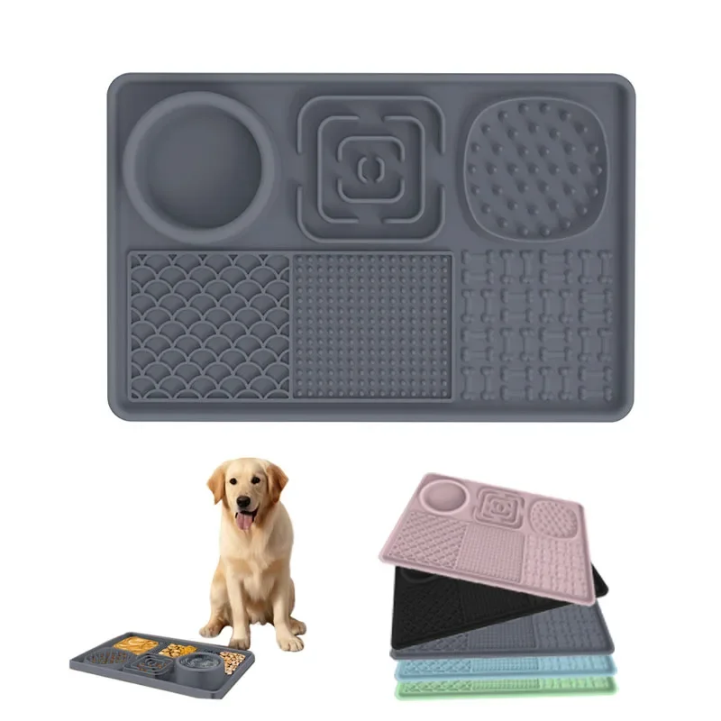 

Dog Licking Mat Spatula Food-Grade Silicone Dog Lick Mat with Suction Cups Easy Clean Anti-Slip Cat Slow Feeder for Pet Products