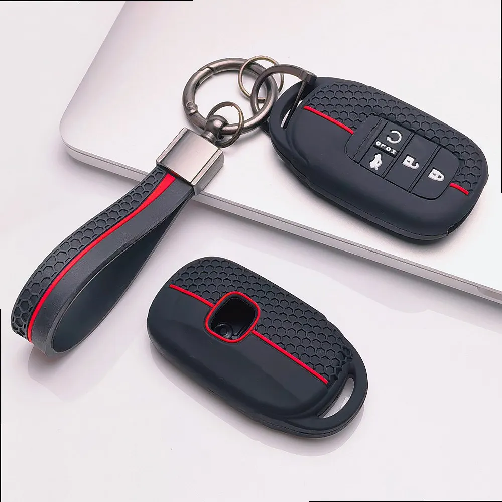Key Fob Case for Honda Accord Civic CR V HR V Pilot Passport Odyssey Ridgeline Insight Clarity Fit Jazz Honeycomb Texture