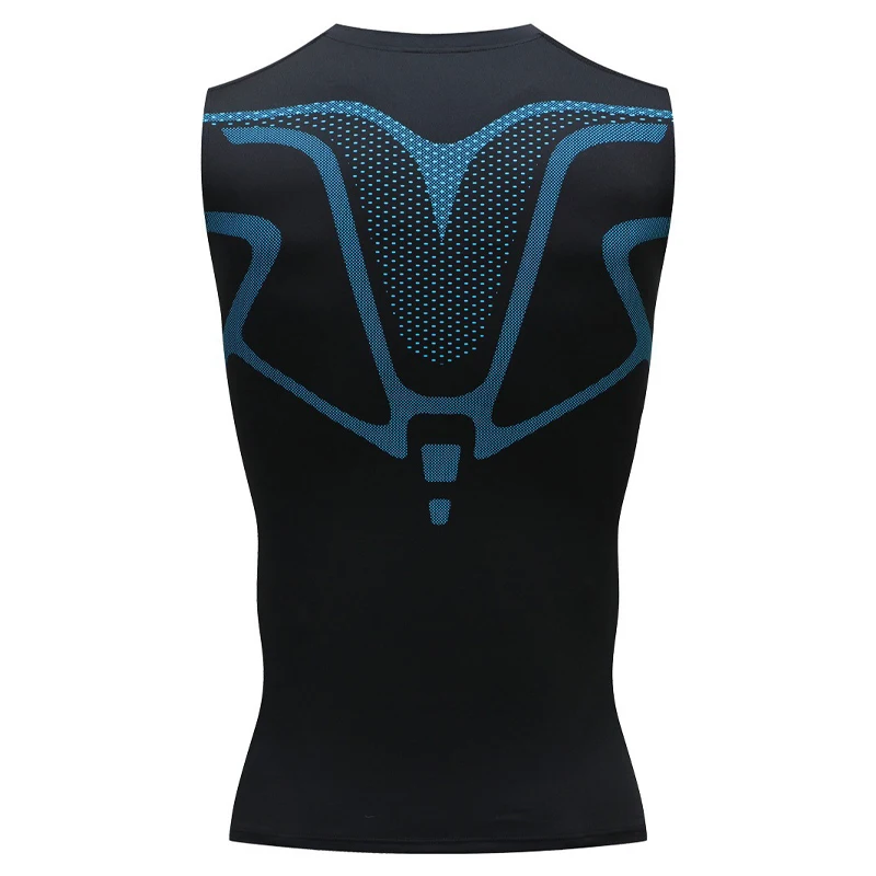 Men's shoulder quick drying vest, sports tight fitting vest super elastic breathable sweat absorbing, running, fitness training image 4