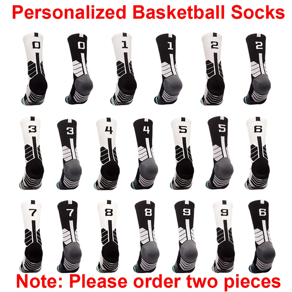 Sock Personalized Sport Socks Professional 1PC Basketball Fitness Running Sock Breathable Soccer Football Meias Men DIY Number