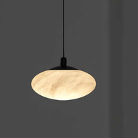 Natural Marble Pendant Light Nordic black copper ellipse stone hanging Lamp Bedside Lighting Dining kitchen table Pendant Lamps