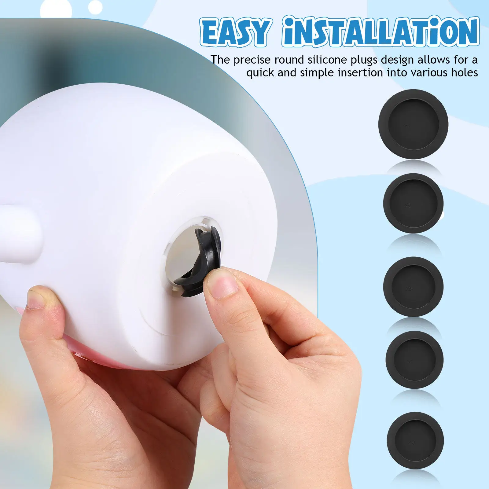 5Pcs Silicone Piggy Bank Stopper Replacement Plugs for Saving Box Hole Cover Leakproof Round Money Jar Plug Silicone Plugs