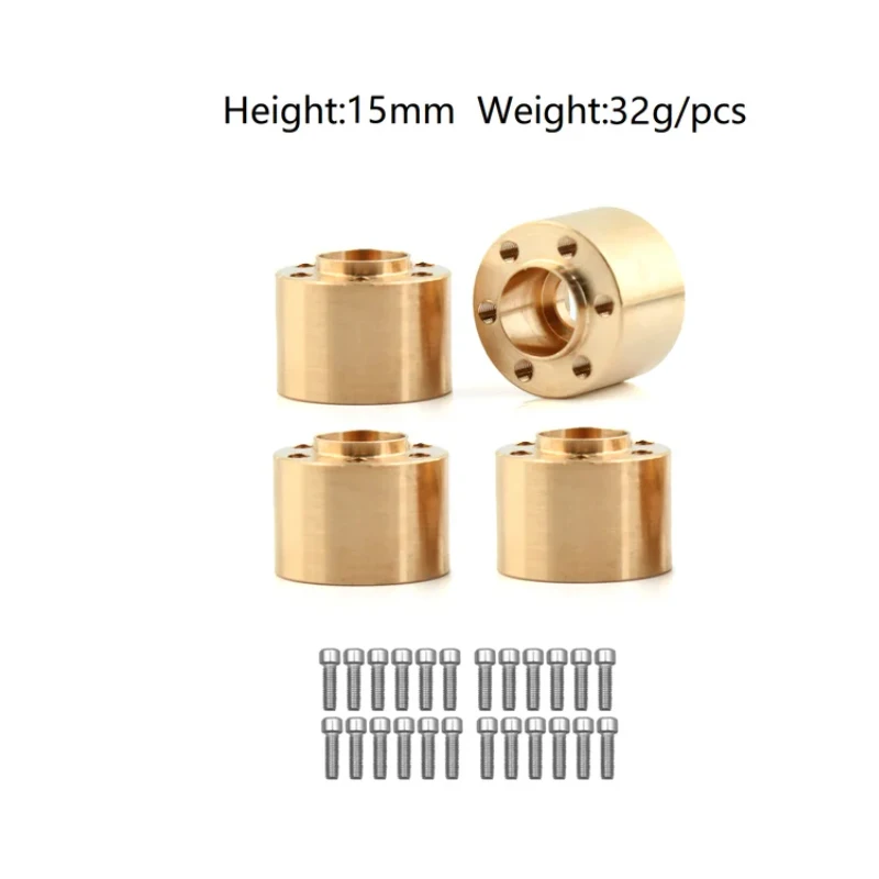 4pcs Brass 12mm Wheel Hex Hub Widen Adapter for 1.9 2.2 Wheel Rim 1/10 RC Crawler Axial SCX10 Traxxas TRX4 Wheel Counterweight