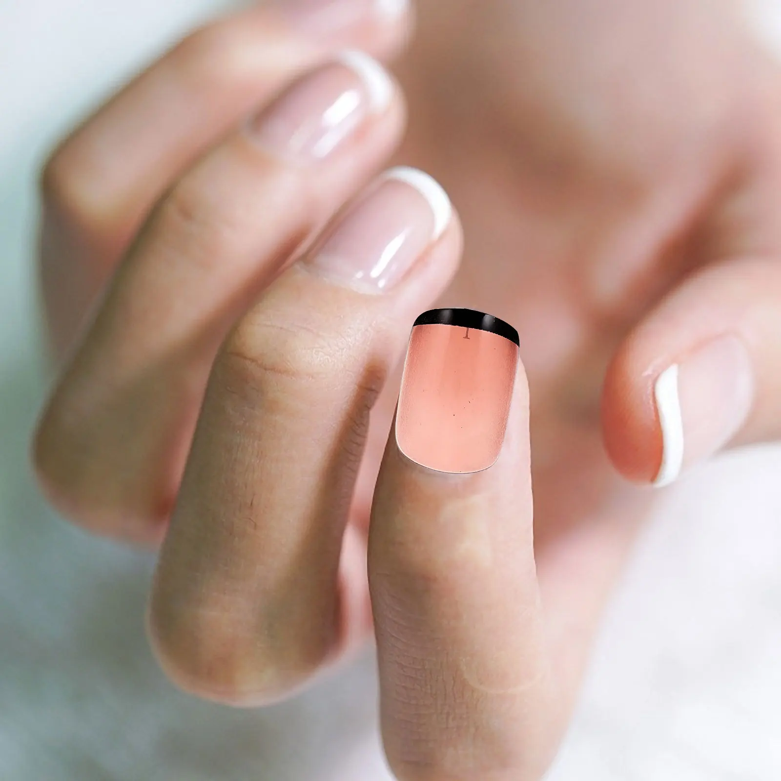

2 Sets Short Square Fake Nails Tips Resin False Nail Decor Detachable DIY Manicure Jelly Glue Art Ornaments Patches