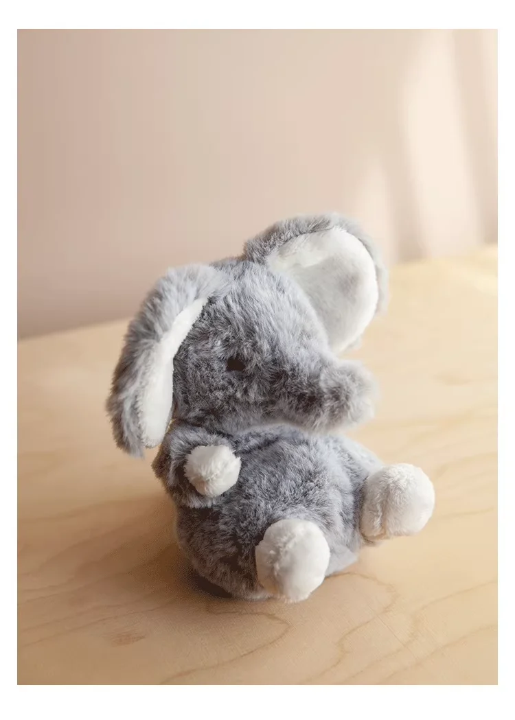 Brown Fluffy Plush Toy with Floral Bow Cute Huggable Stuffed Rabbit Soft Toys for Kids Gift Baby Toys Wholesale Plushies