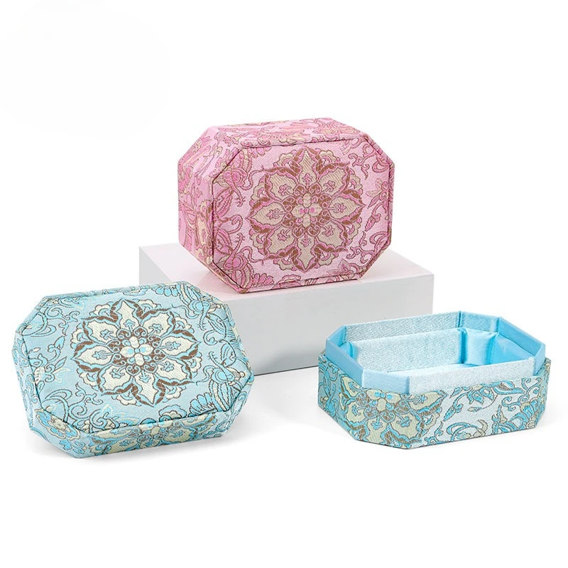 

Premium Jewelry brocade octagonal top and bottom cover bracelet gift box for Presentation Valentine's Day Wedding &Anniversary