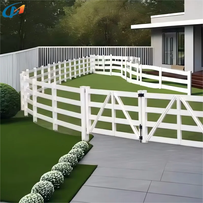 Wholesale Fashion PVC Construction Site Railing Fence Vinyl Horse Farm Fencing Panel for Ranch Villa Gardenglobally accessible
