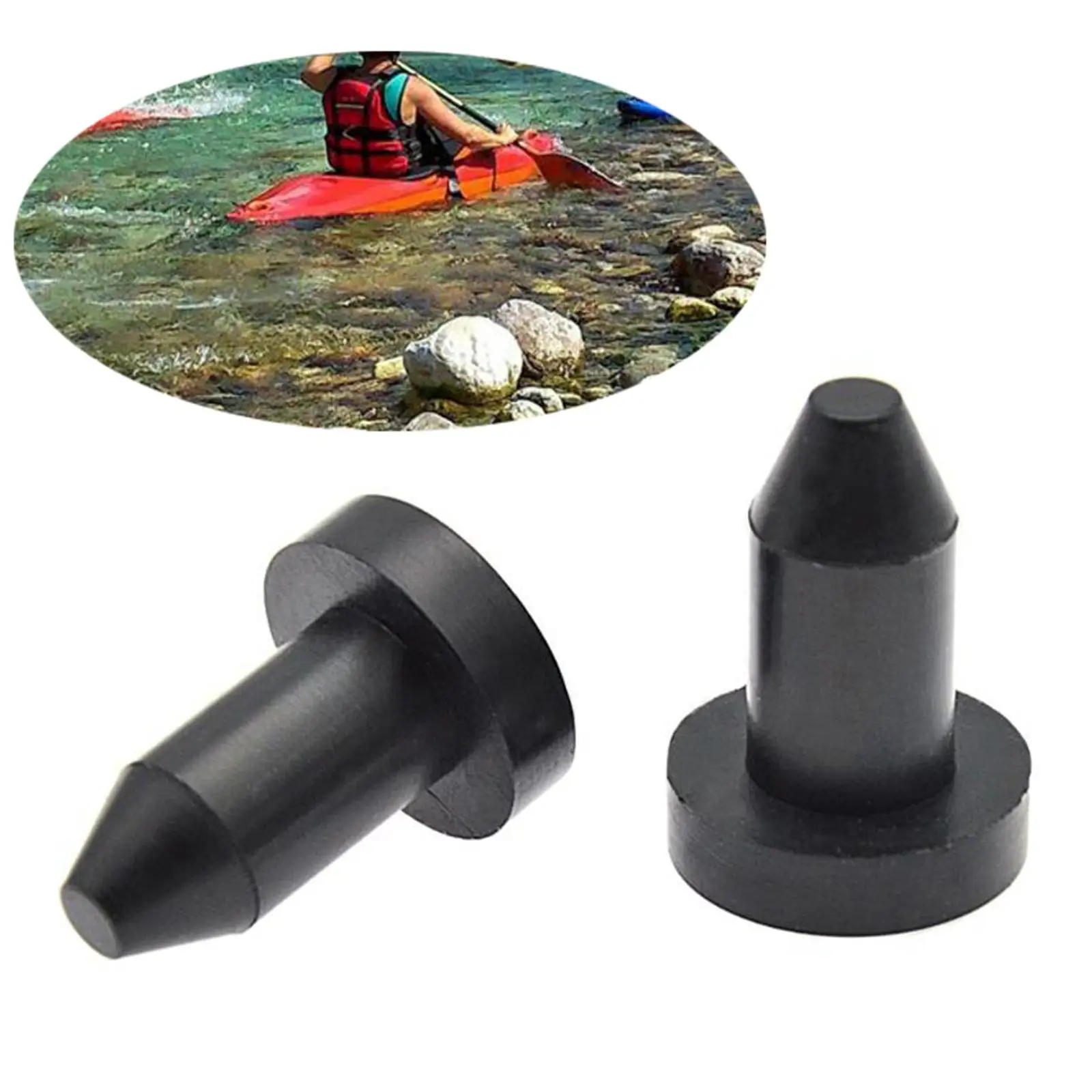 leipupa 2 Pieces Kayak Drain Plug Rubber Scupper Plugs Drain Holes Stopper Bung