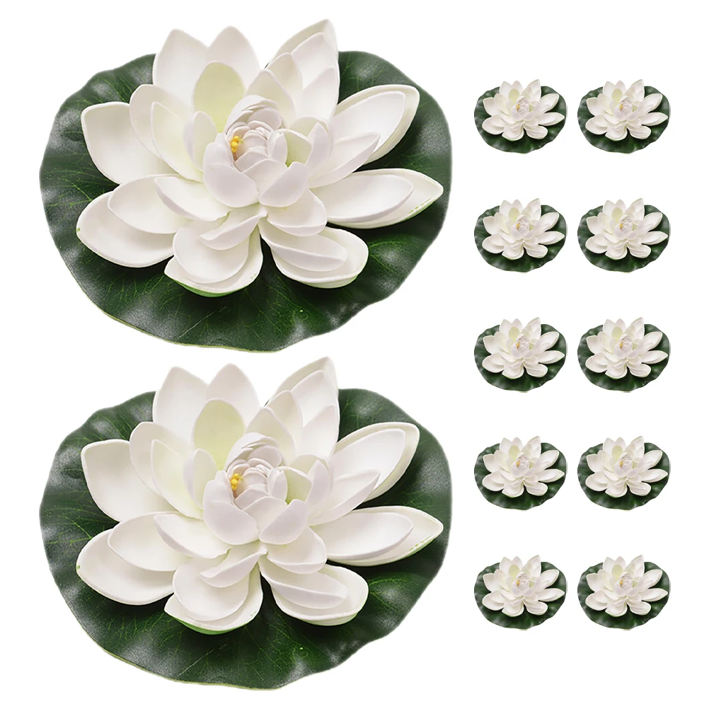 

12pcs Floating Lotus Leaf Decor Artificial Plants for Fish Tank PondWater Lily Pad Outdoor Garden Party Wedding Dance Props
