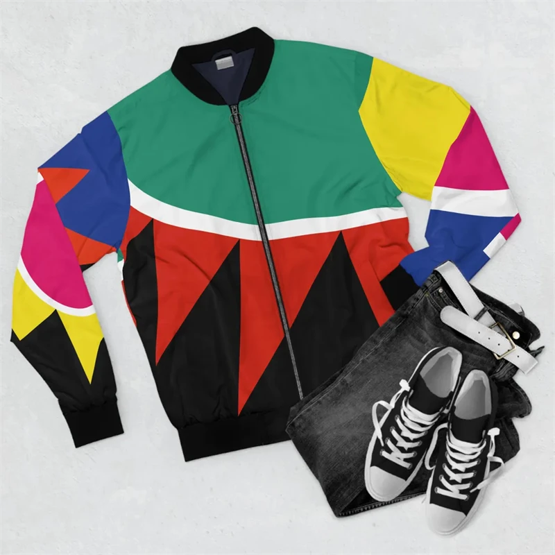 Nowa kurtka męska w stylu afrykańskim Graffiti 3d Print moda uliczna bluza z długim rękawem Casual kurtki-pilotki sweter luźny płaszcz