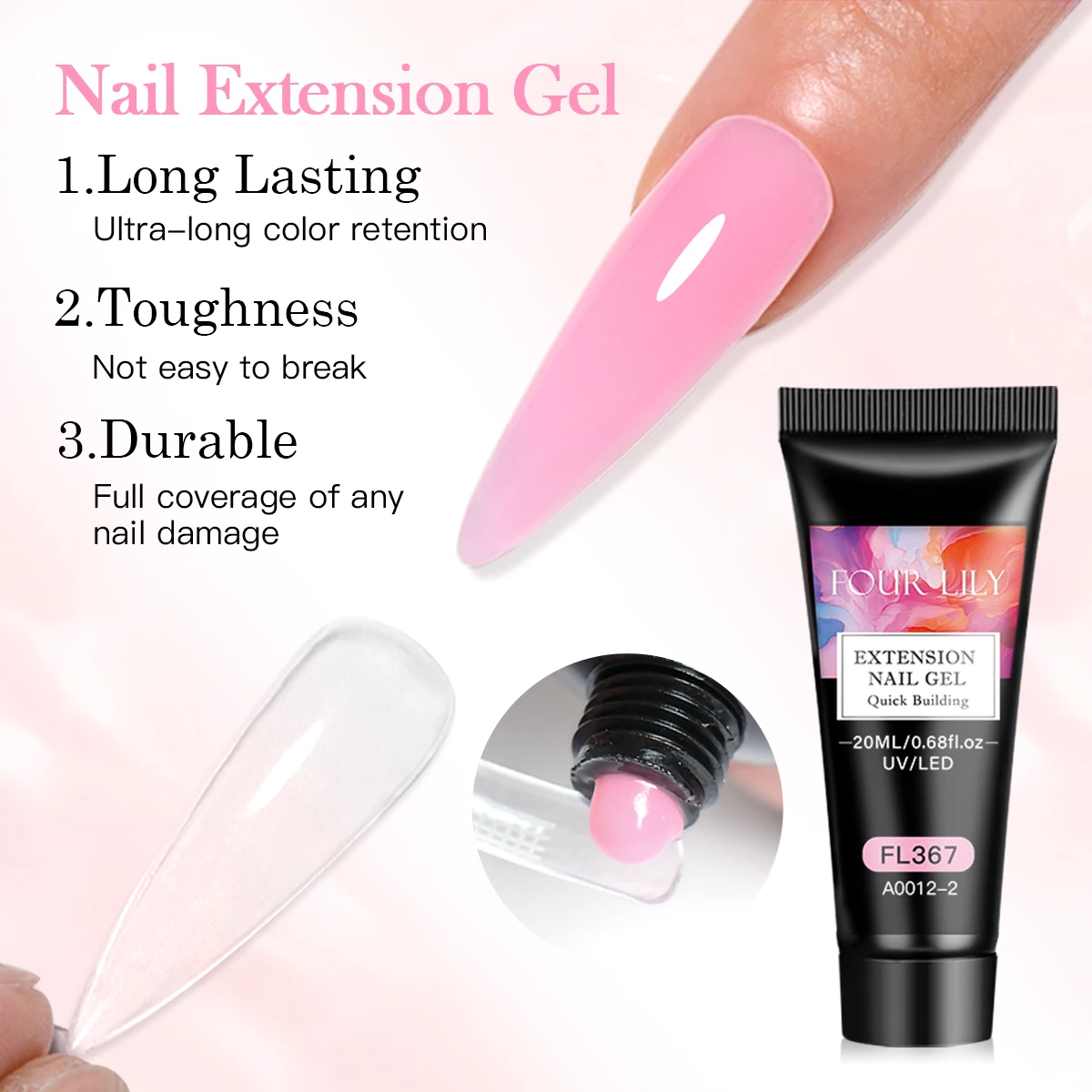 Beginner Extension Nails Gel Kit Nude Color Quick Building Complete Tools Crystal Clip Brush Form Set Manicure Prolong Supplies