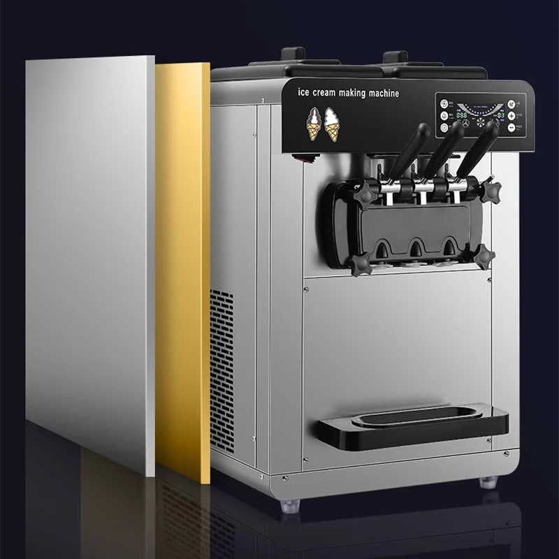 Commercial Ice Cream Machine Single Flavor Tabletop Soft Ice Cream Maker 70-100pcs/h High Efficiency Stainless Steel Body