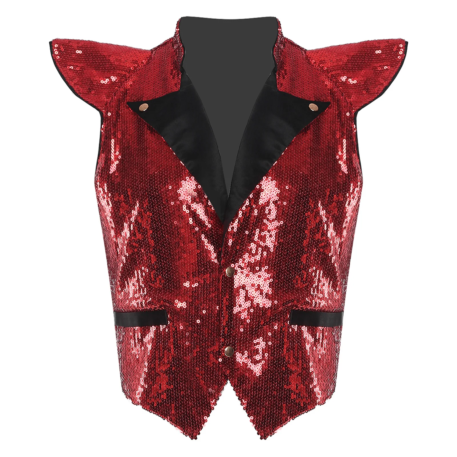 

Мужской блестящий диско-джазовый жилет с блестками для танцевальной вечеринки, блестящие жилеты с рукавами-крылышками, майка на полной подкладке, жилет для рейва