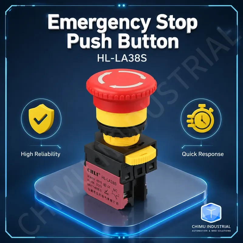 【CHIMU INDUSTRIAL】 for LA38S-01/11/03 ZS Emergency Stop Switch 22mm Mushroom Head Latch Button DC AC