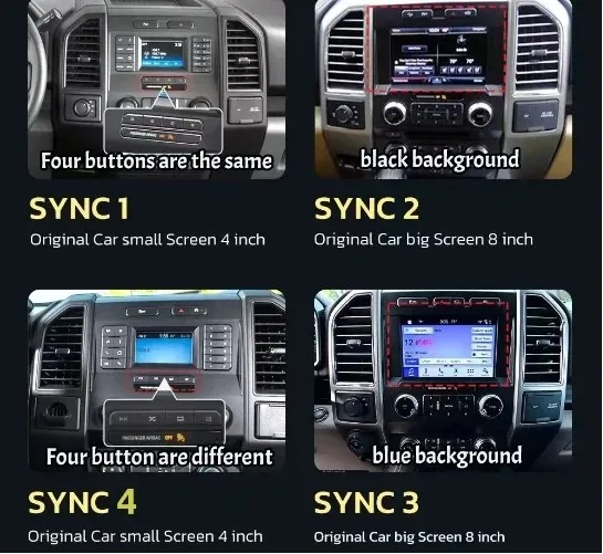 Android  8G 256G For Ford Raptor F150 2015-2022 F250 F350 F450 2017-2022 1 Din Screen Bluetooth Car Radio Player Stereo