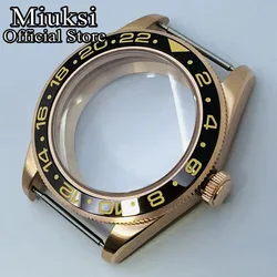 Miuksi 39mm rose gold sterile watch case domed sapphire glass fit NH35 NH36 NH34 ETA2824 2836 movement