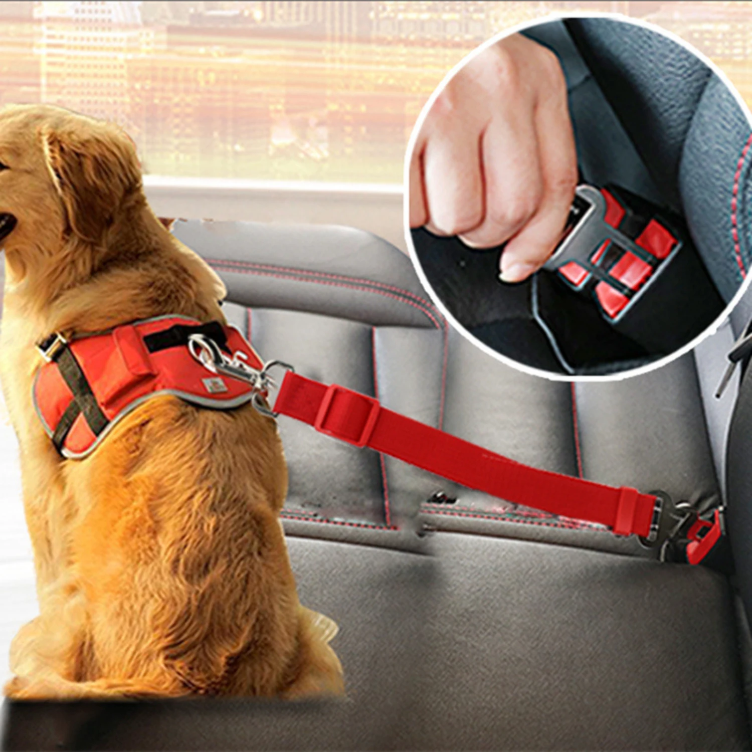 

Adjustable Dog Car Seat Belt Harness - Safe Travel Leash for Pets, Machine Washable Nylon Dog bandana bulk Leather dog leash Dog