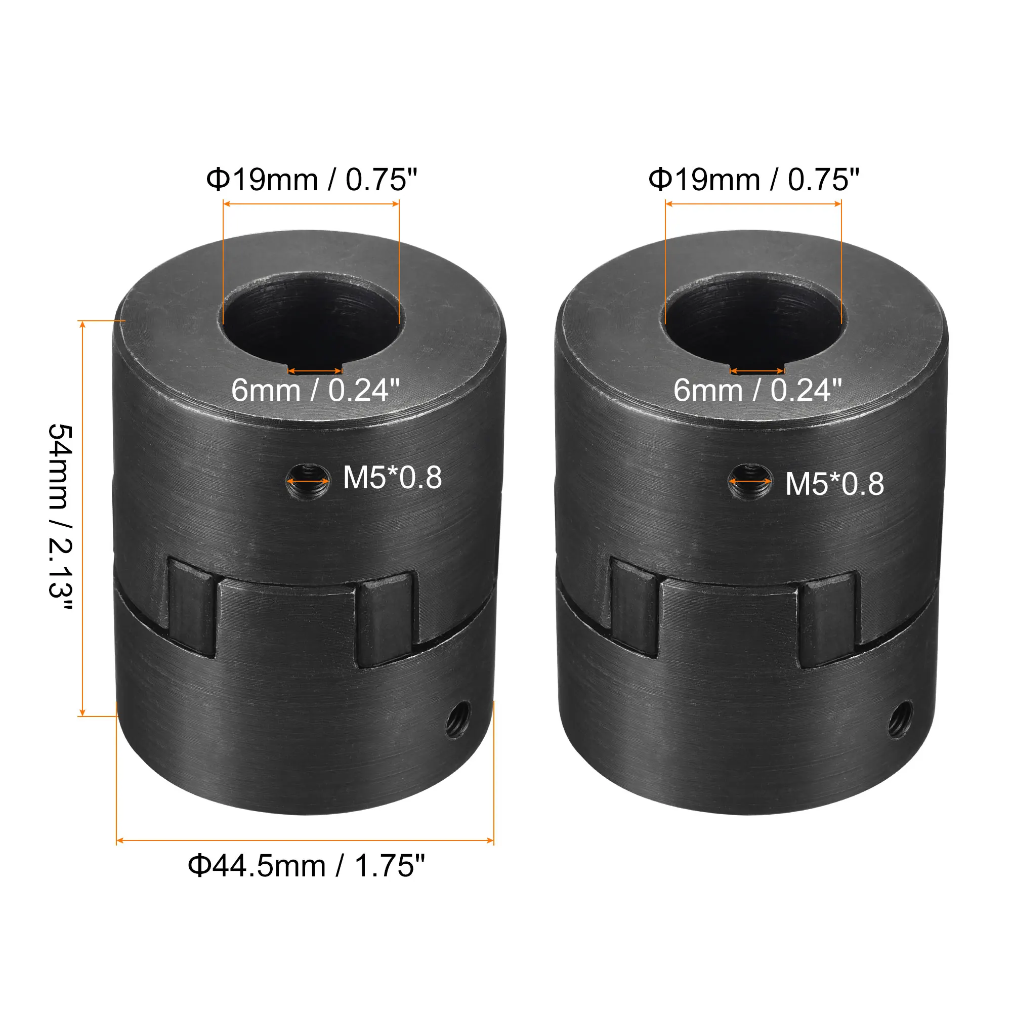 uxcell Flexible Coupling Shaft 19mm to 19mm 54mm x 44.5mm Motor Coupler Joint