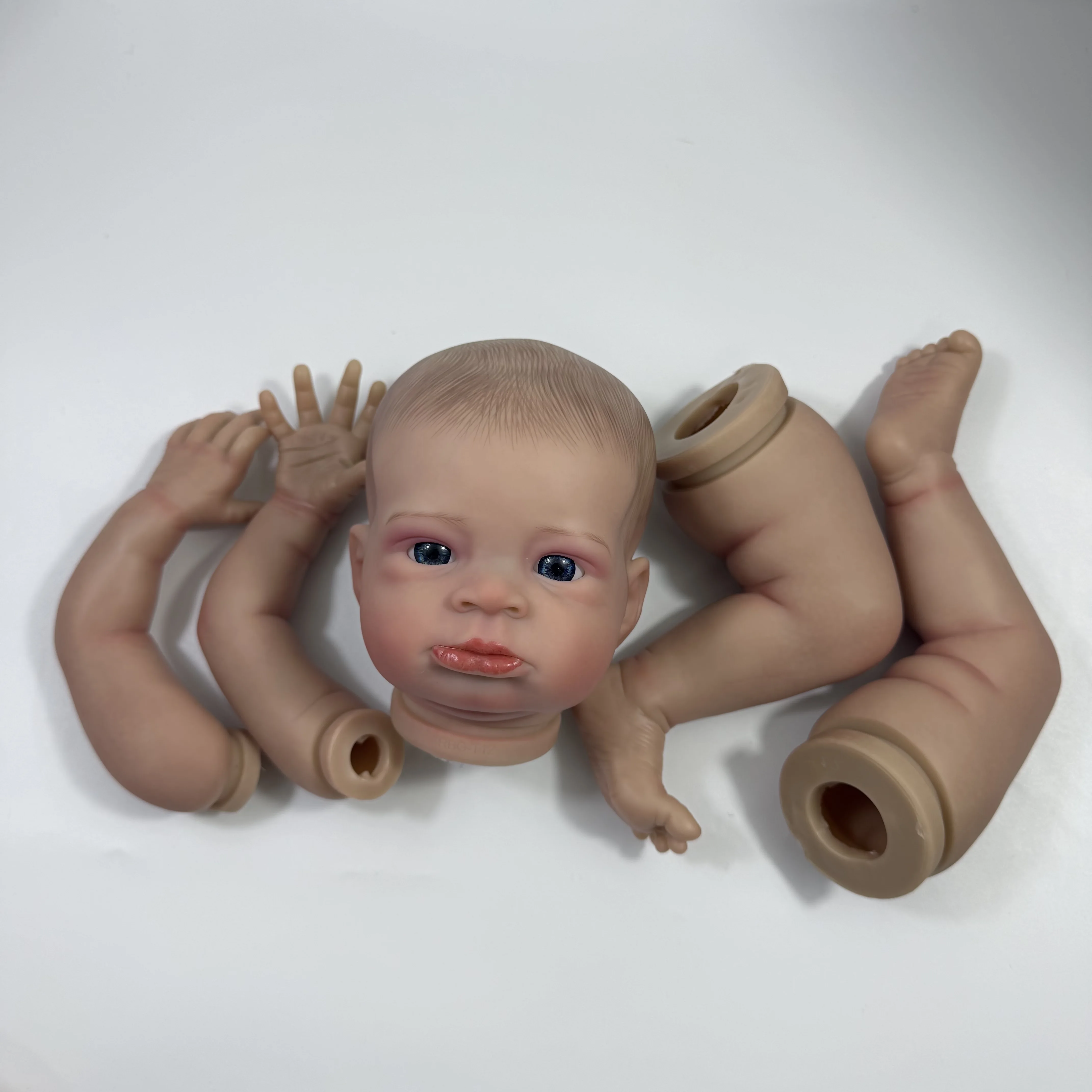 21 inch Already Painted Reborn Doll Kit Lanny With Hand-painted Hair and Cloth Body Vinyl Reborn Doll Parts DIY Mold