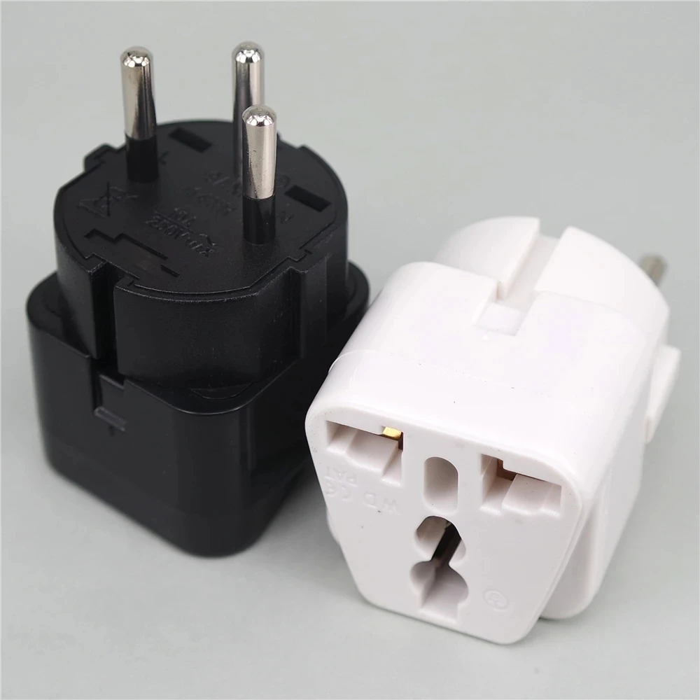 1 pcs Black copper CE Universal Socket Travel Adapter plug EU US UK German Franch Russia India to Israel Wall Charger Converter