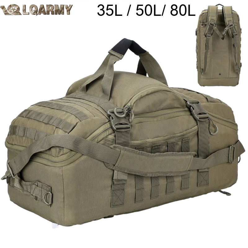 LQARMY 30L 50L 80L Outdoor Mountaineering Bag Molle Tactical Backpack Large Duffel Bag Hiking Camping Travel Bags
