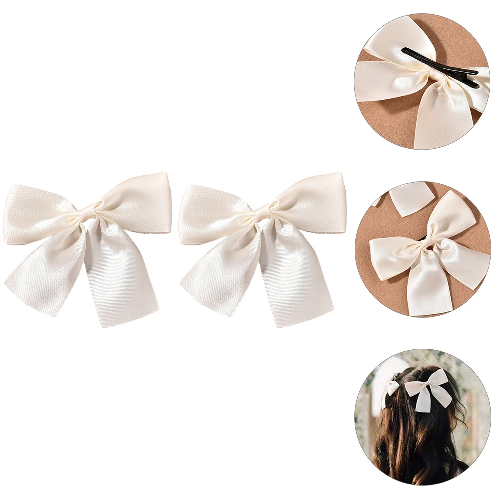 

2pcs Wedding Accessories Bridal Bow Clip Women Hairpin Girl Bride Jewelry Hair Bowknot Decorative Thick Thin Hair Firm Hold