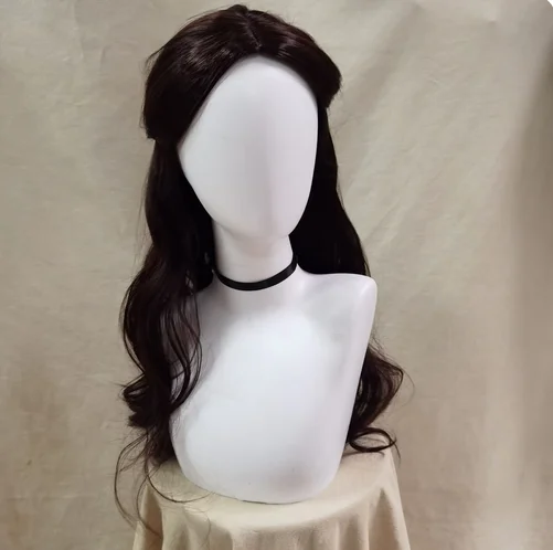 Parrucche Katara sintetiche lunghe ondulate capelli castani ragazza femminile principessa parrucche per costumi cosplay di Halloween