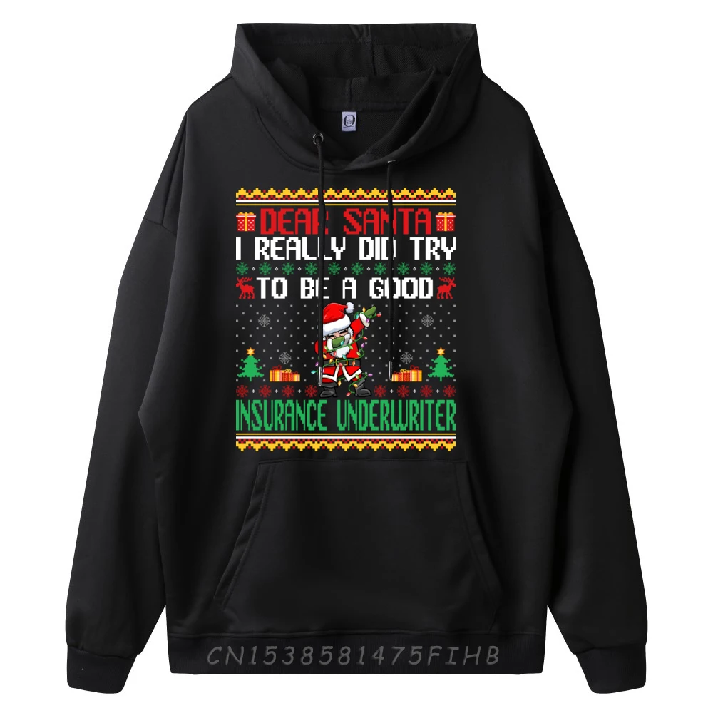 Santa Try To Be A Good Insurance Underwriter Christmas Graphic Tees Men Natural New Year 2025 Tops & Tees Lovers Day