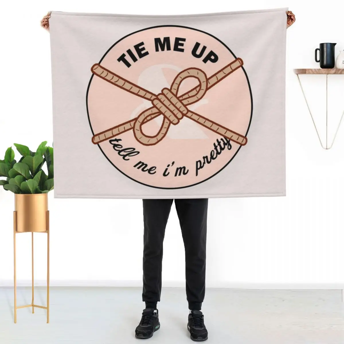 Tie Me Up and Tell Me I'm Pretty // BDSM, Shibari, Rope Throw Blanket Sofa Winter beds bed plaid Blankets