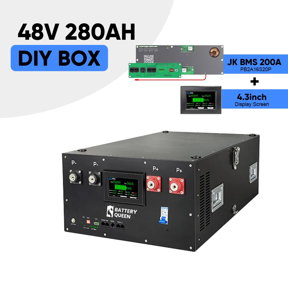 

51.2V 280Ah 314Ah 320Ah LiFePO4 Battery Case DIY 16S 10kwh 15kwh 16kwh 48V Lifepo4 Battery Kits JK Inverter BMS Box