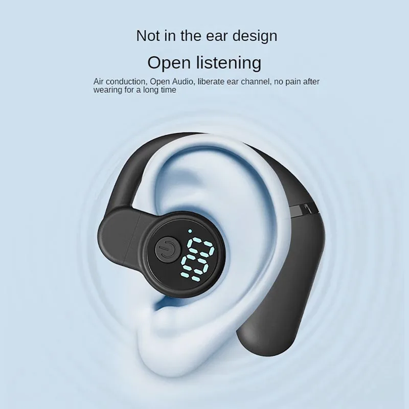 Wireless Ear Hook Headset Bluetooth 5.4 Earphone 180° Rotation HiFi Stereo Noise Reduction Headphone Sports Waterproof Earbud