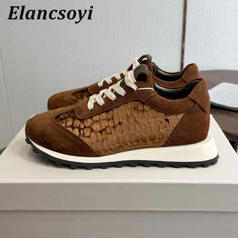 Leisure Sneaker Women Summer String Bead Lace Up Breathable Flat Shoes Patchwork Thick Bottom Daddy Shoes Comfort Running Shoes
