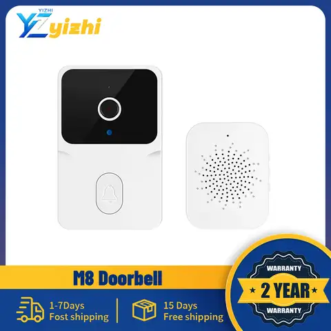 H5 Wireless Smart Video Doorbell 2.4G WiFi Home Security Camera, 2-way Audio, Night Vision, Battery, Secure Home Monitoring