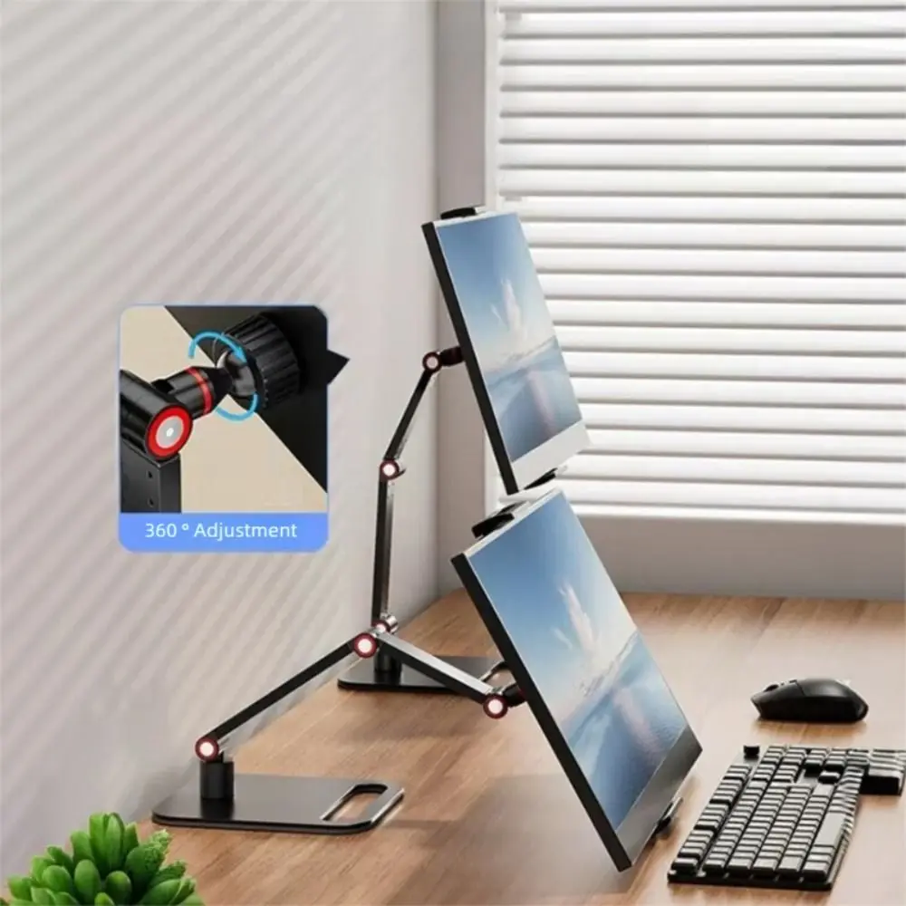 Universal Expandable Monitor Desk Holder 360° Swivel Foldable Tablet Stand Adjustable Tablet Bracket for 12-17in