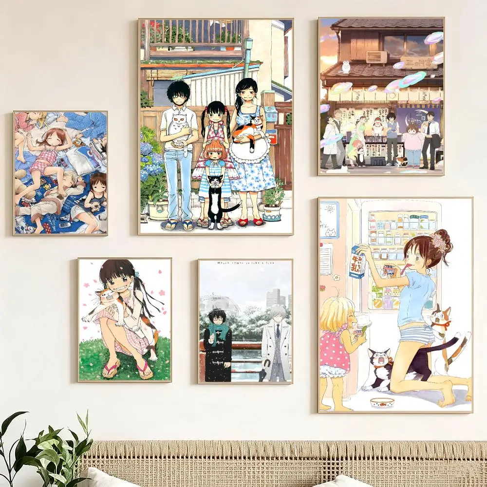 Japanese Anime M-March Comes in Like a Lion Poster Pegatina artistica HD autoadhesiva impermeable para salon dormitorio