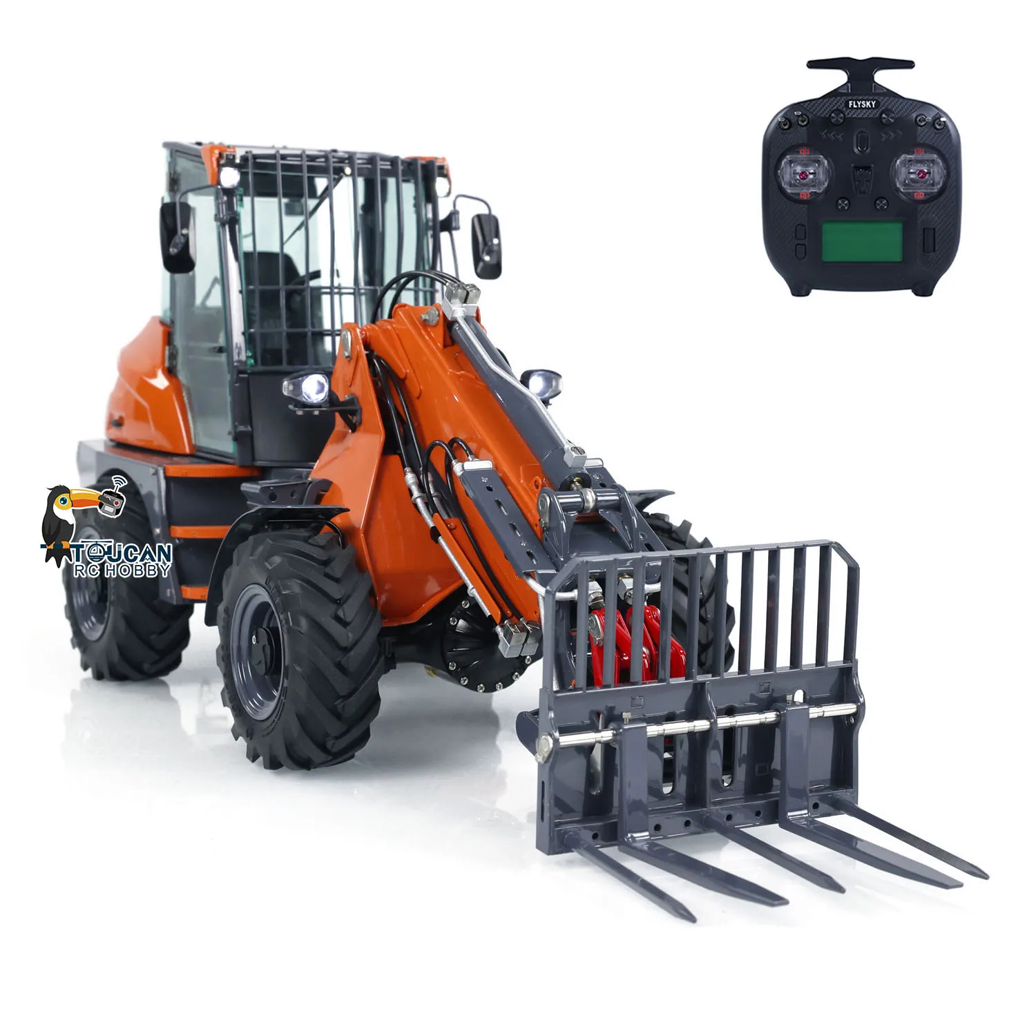 

In Stock LESU 1/14 AT1050 Hydraulic RC Telescopic Arm Loader Fork Truck TOUCAN Radio Control Painted Finished Trucks Sound Toy
