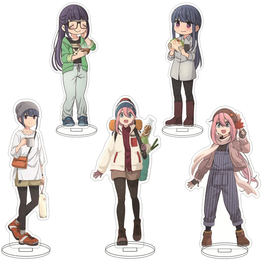 16CM Anime Acryl-Standfigur Laid-Back Camp Inuyama Aoi Ōgaki Chiaki Kagamihara Nadeshiko Shima Rin Cosplay-Figur Ornamente Geschenke