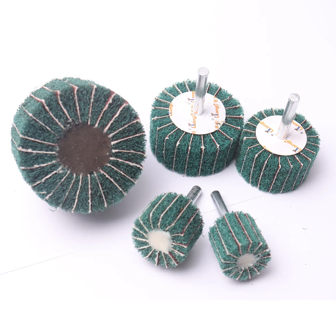 1/5 pces 6mm haste não-tecido aba lixa roda de fibra abrasiva esfregão polimento moagem para cabeça de limpeza de metal náilon