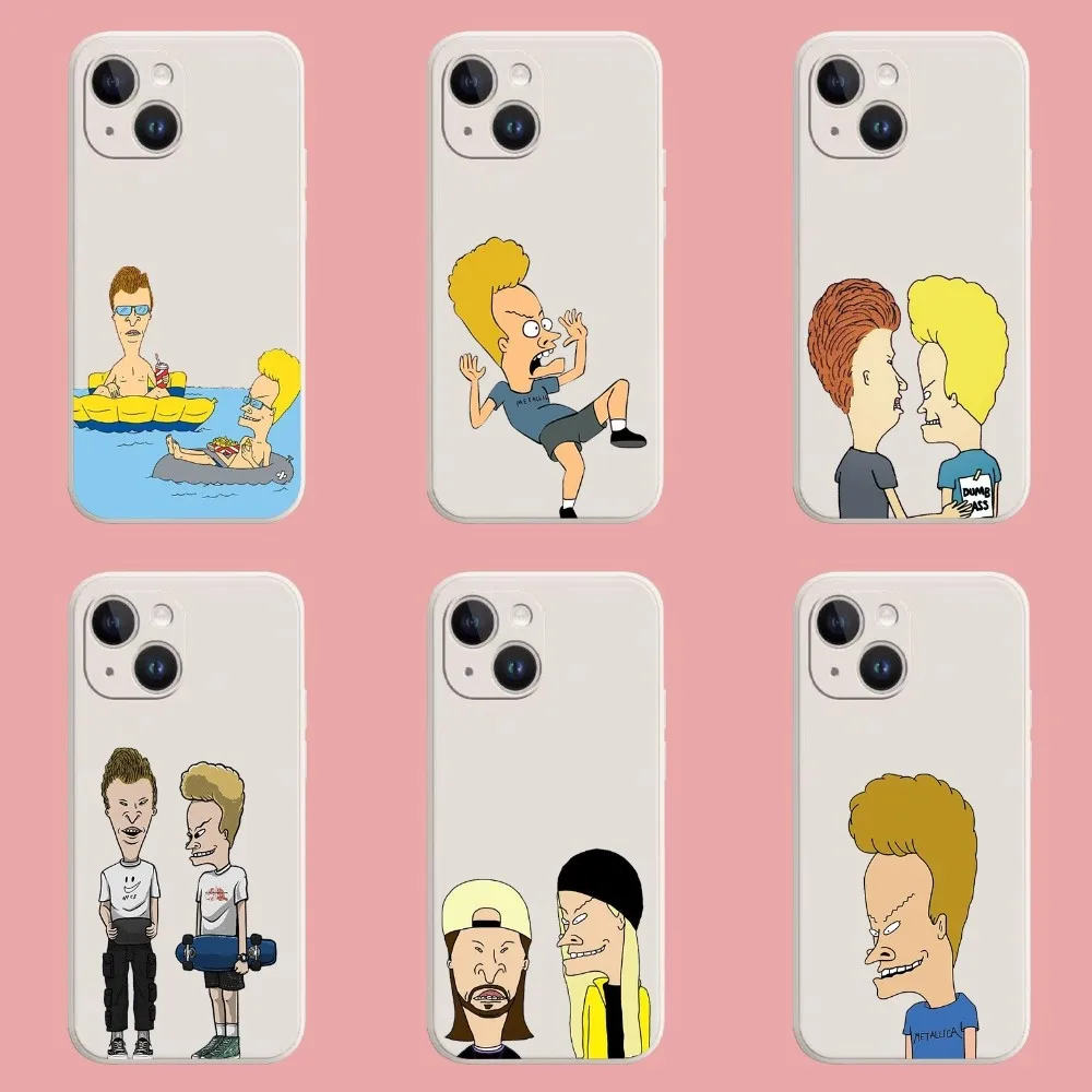 B-Beavis And Butthead Phone Case For Iphone 11 13 14 Pro Max X Xr Xs Max Se2020 12mini White Cover Case