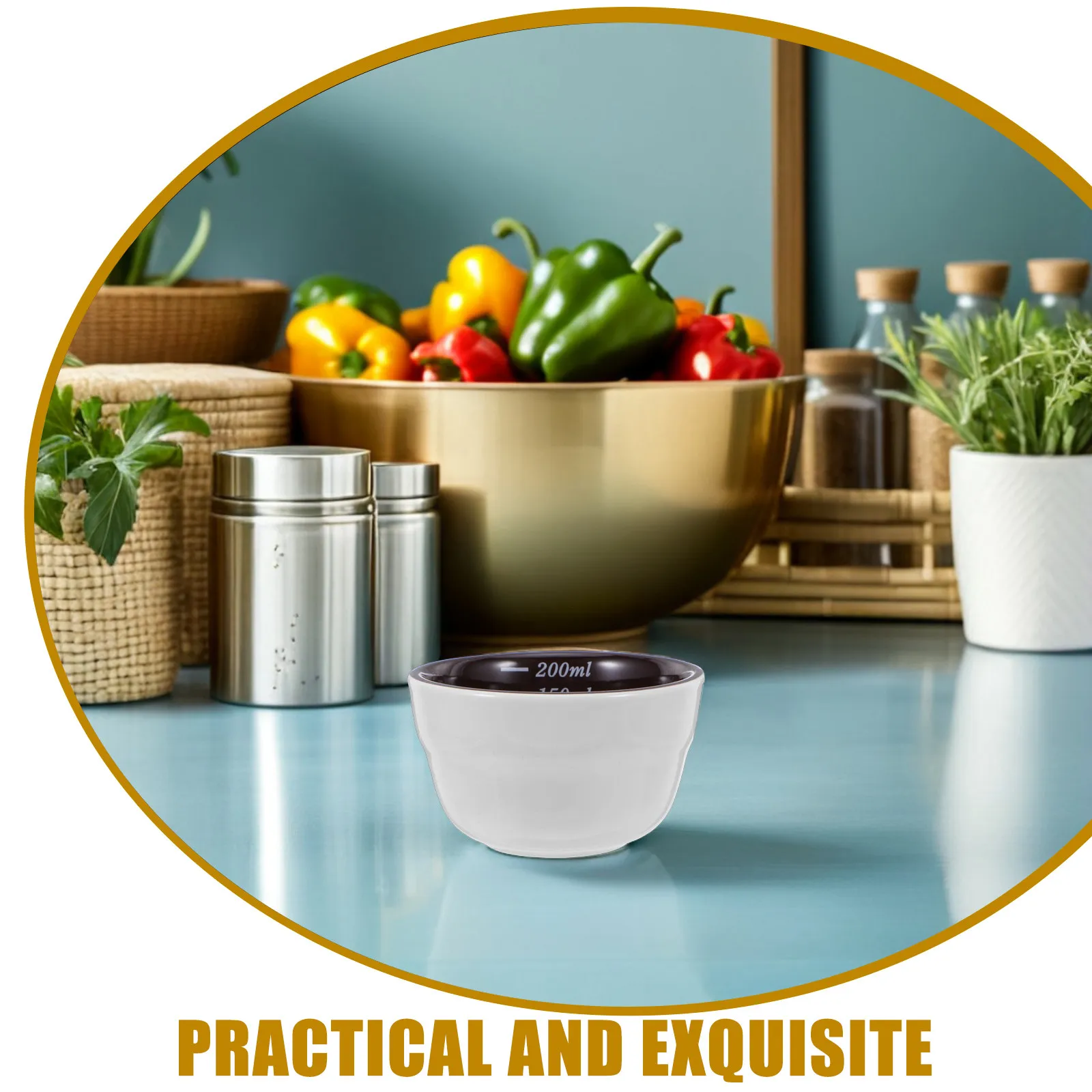 Juego de 1 taza de cerámica para degustación de café, taza medidora de espresso apilable de porcelana, taza pequeña para medir agua y granos de café con precisión.