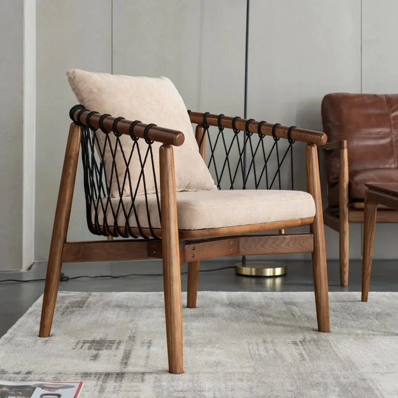 

Sofa chair lazy living room balcony reading solid wood leisure