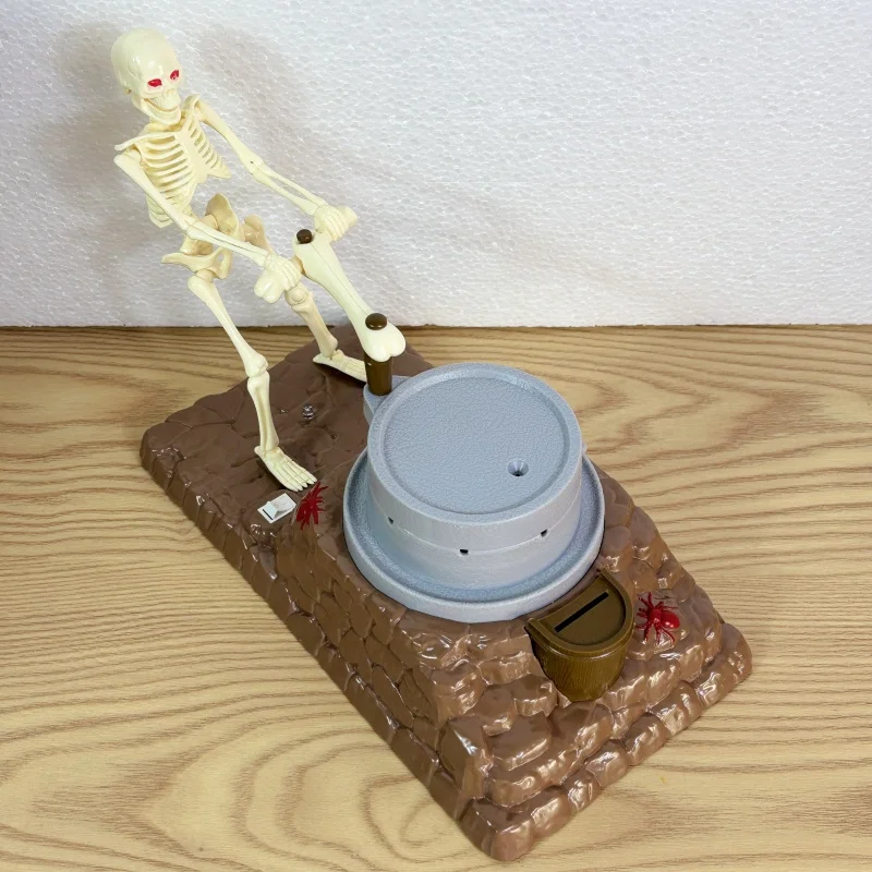 20cm Funny Skeleton Electric Piggy Bank LED Light Music Money Makes The Devil Mare Go grind Desktop Home Decor Craft adult Gift