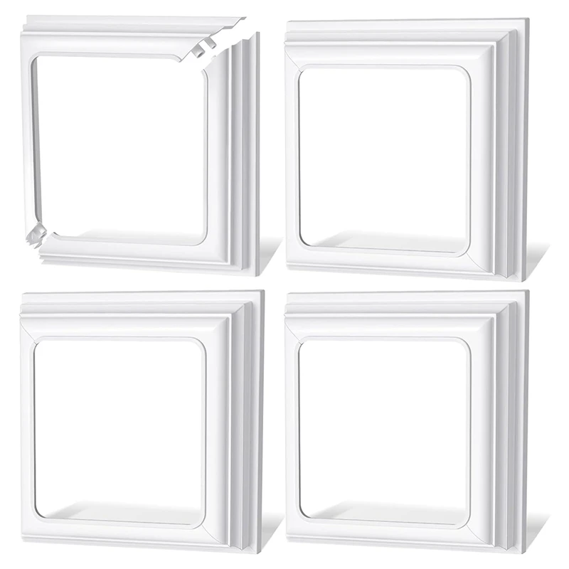 

ABRE-4X4inch Vinyl Post Skirt-White Post Base Cover Trim For Wood And Vinyl Posts,Deck And Porch Column,Stair Rails-Set Of 4