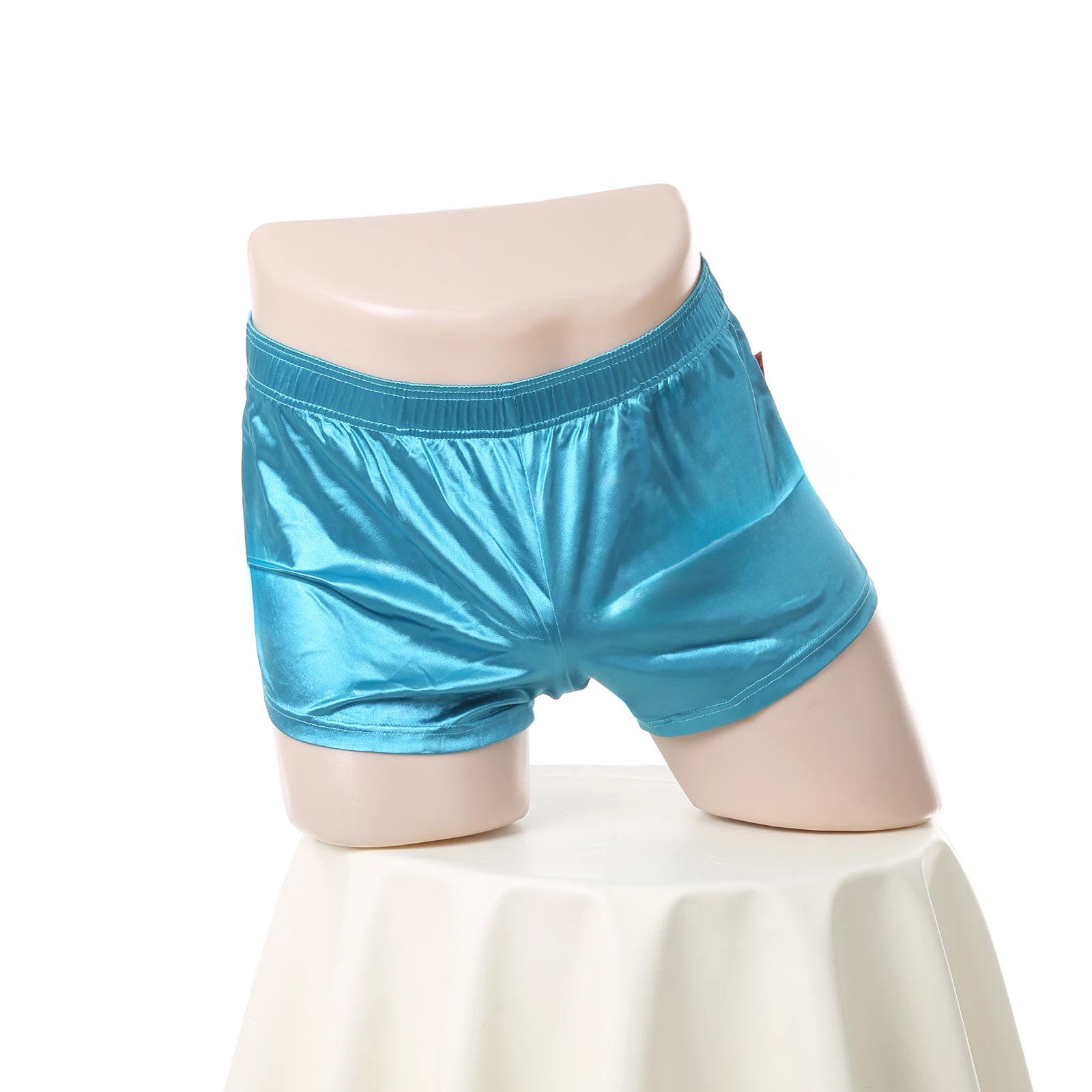 Sexy Nachtwäsche, Schlafanzug, kurze Hosen aus Satin, Herrenunterwäsche, Lounge-Pyjama, Homewear, Schlafhose, Boxershorts – Detail 12
